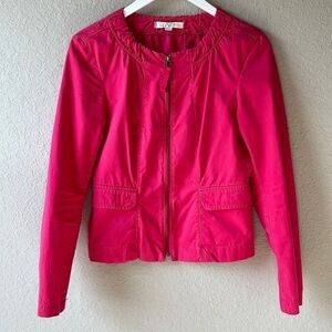 LOFT Hot Pink‎ Cotton Peplum Style Jacket Size XS